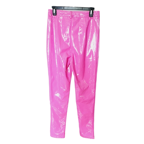 Fashion Nova High-Waisted Pink Vinyl Pants - Picture 9 of 11